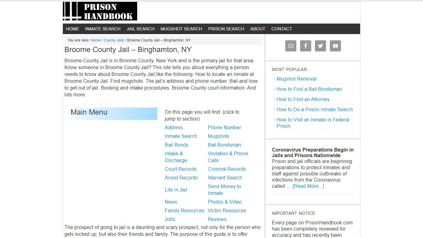 Broome County Jail – Binghamton, NY - Prison Handbook