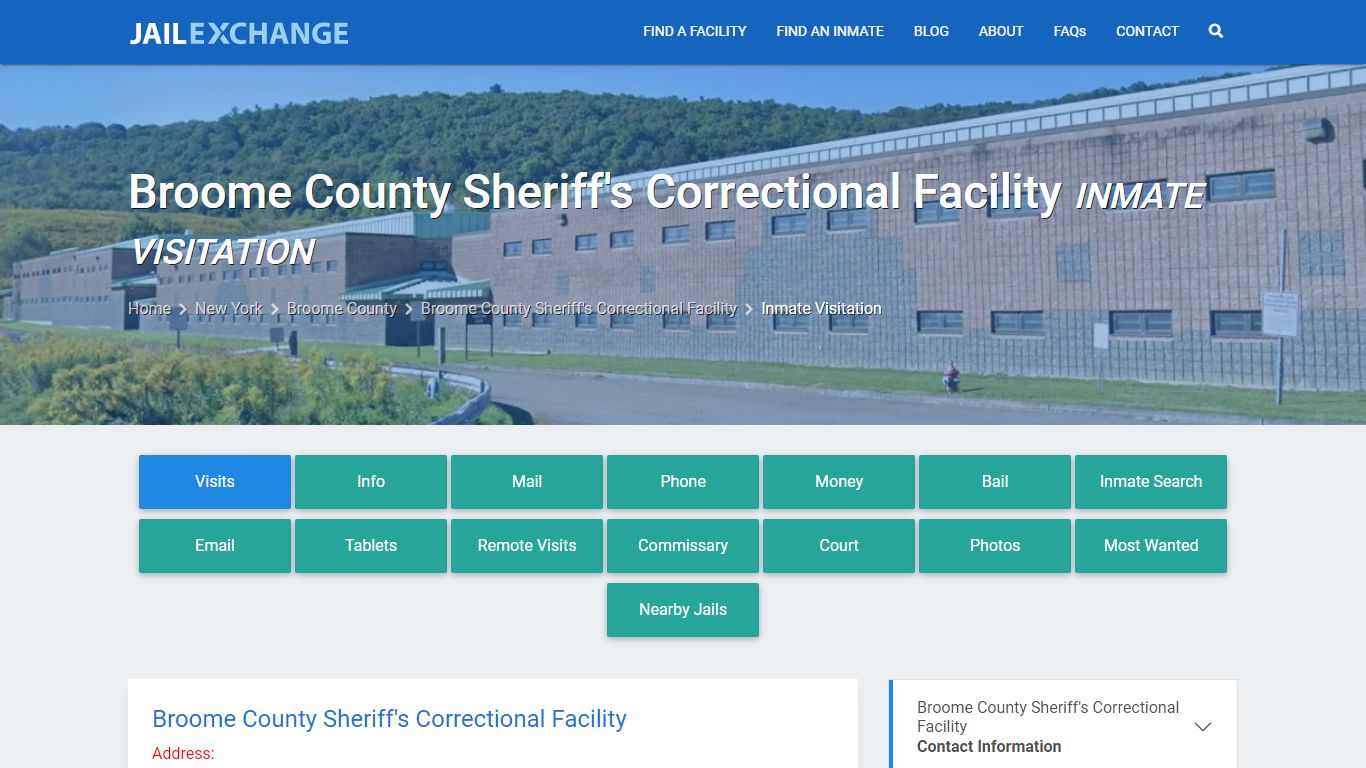Broome County Sheriff's Correctional Facility Inmate Visitation